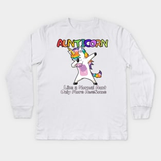 Aunticorn Like a Normal Aunt Only More AweSome Kids Long Sleeve T-Shirt